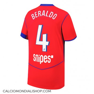 Maglie da calcio Paris Saint-Germain Lucas Beraldo #4 Terza Maglia 2025-26 Manica Corta Maglie da calcio Paris Saint-Germain Lucas Beraldo #4 Terza Maglia 2025-26 Manica Corta